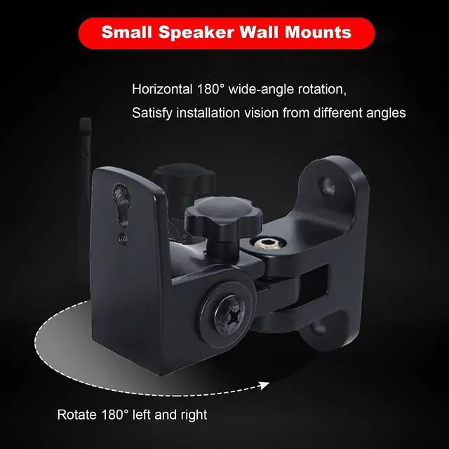 Alt view image 3 of 6 - BS-218pro Universal Speaker Wall Mount for Small Speakers ,Vertical 120°, Horizontal 180°Adjustment,Hold up to 30lbs,Compatible with Bose, JBL, KEF, Klipsch, Sony & Others(2 Packs Black)