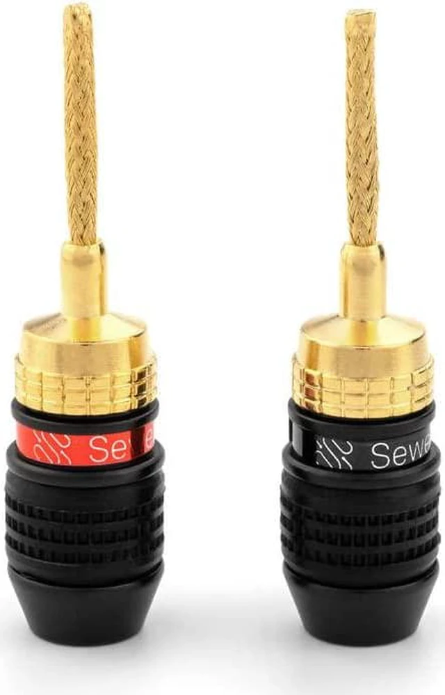 Alt view image 3 of 7 - Deadbolt Flex Pin Banana Plugs for Spring-Loaded Speaker Terminals, 12 Pairs Gold Plated