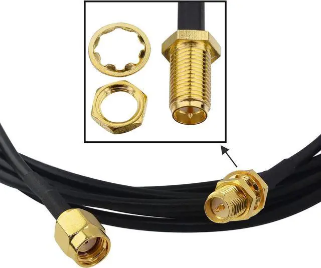 Alt view image 2 of 5 - B RP-SMA Coaxial Cable 6.5ft RG174 Cable RP SMA Male to RP SMA Female Low Loss Antenna Cable RP SMA Extension Cable for WiFi Antenna 4G etc, RG174 RP SMA Cable Male to Female Coax Cable 2M