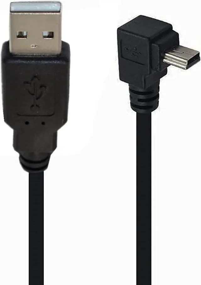 Main image of S 90 Degree Mini USB Cable Angle Mini 5pin USB B Male to USB 2.0 Male Data Sync Charging Extension Cable for GPS Dash Cam Black Up Angle 4.9FT