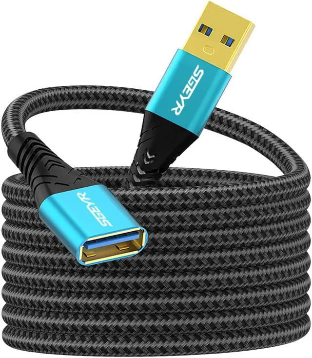 Main image of USB Extension Cable 6.6FT Type A Male to Female USB 3.0 Extender Cord C High Data Transfer Compatible with Webcam, Gamepad, USB Keyboard, Flash Drive, Printer, Xbox, Oculus VR(Light Blue 1 Pack)