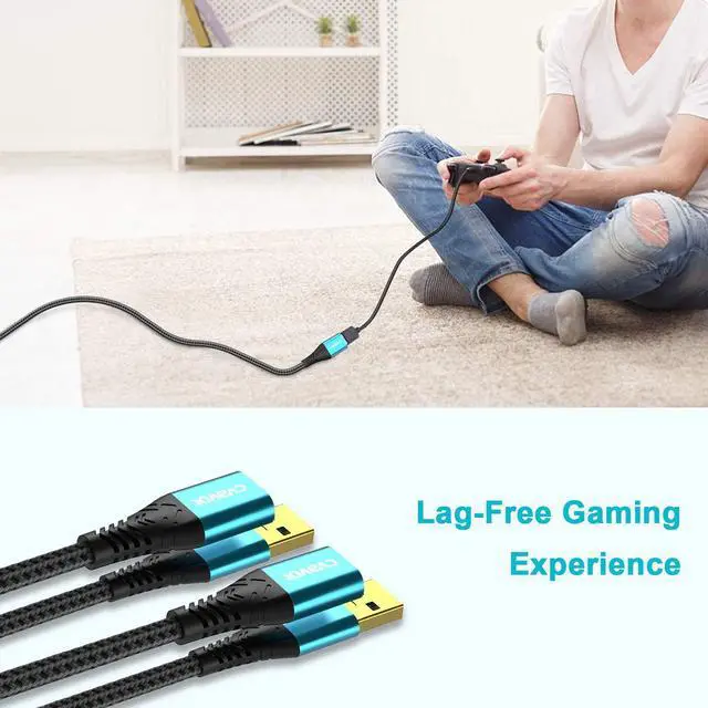Alt view image 6 of 7 - USB Extension Cable 6.6FT Type A Male to Female USB 3.0 Extender Cord C High Data Transfer Compatible with Webcam, Gamepad, USB Keyboard, Flash Drive, Printer, Xbox, Oculus VR(Light Blue 1 Pack)