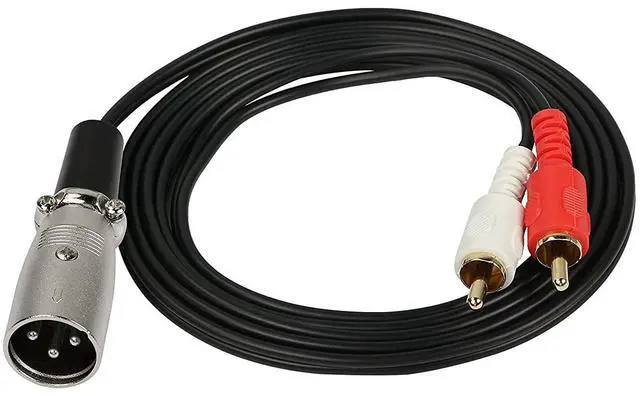 Alt view image 7 of 7 - M XLR Male to 2 Phono RCA Plug Adapter Y Splitter Patch Cable, 1 XLR Male 3 Pin to Dual RCA Male Plug Stereo Audio Cable Connector(1.5M) (XLR Male to 2RCA)