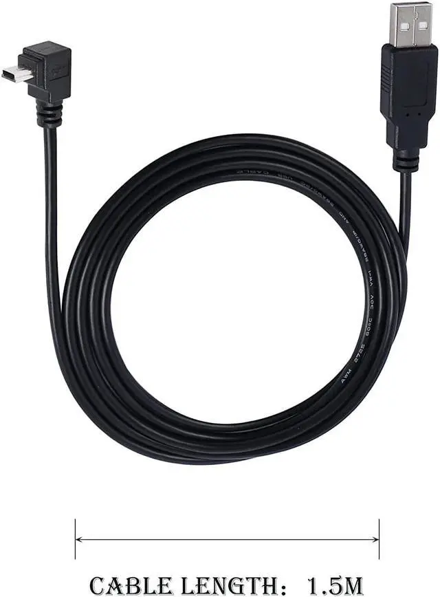 Alt view image 2 of 5 - QIANRENON 90 Degree Mini USB to USB 2.0 Extension Cable Mini 5pin USB B Male Right Angle to USB 2.0 Male Data GPS Devices Cable 1.5m(Up Angle)