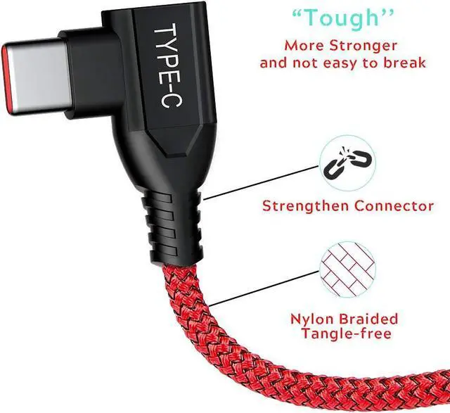 Alt view image 5 of 7 - Dash Charge Cable, C 5V 4A USB C Cable for OnePlus 7 Charger Cable, 6.6FT Warp Charge for OnePlus 10 Pro/ 9 Pro/ 9, 90 Degree L-Line Dash Cable Charging Rapidly for OnePlus 8T for Playing Games