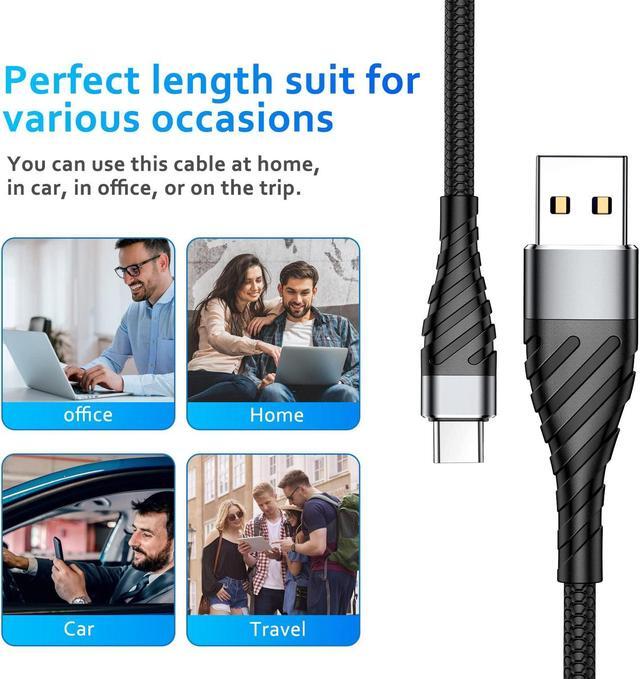 Alt view image 7 of 7 - USB C Cable 10ft 3Pack Type C Charger Fast Charging Type C Cable USB C Charger Cord Compatible with  Galaxy S21 S8 S9 S10 S20 A02s A10s A10e A01 A11 A12 A21 A32 A42 A52 LG V50 G6 Moto G7 G8