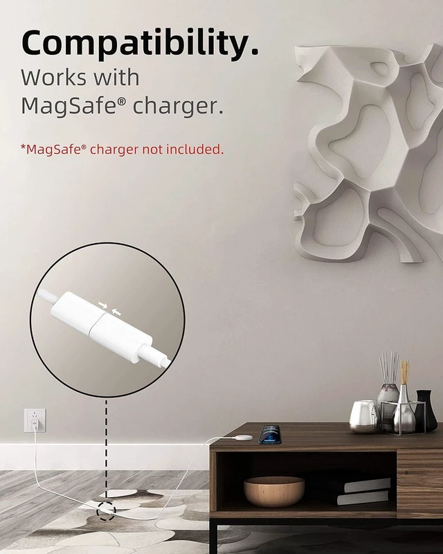 Alt view image 6 of 7 - CONMDEX USB C Extension Cable 2 Packs for Mag- Safe Charger PS5 Controller Charging, 9V 3A USB Type C Female to Male Extender Cord for Mag- Safe Charger iPhone 15/13/12, HomePod White (6Ft/1.8m)