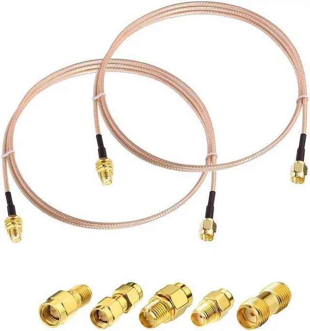 Main image of Superbat SMA Male to SMA Female RF Coaxial Coax Cable 12inches + 5pcs RF Coax Adapter Kit, SMA Cable + SMA to SMA/RPSMA Adapter KIT for WiFi/Ham Radio/GPS/3G 4G LTE Antenna,LNA and etc