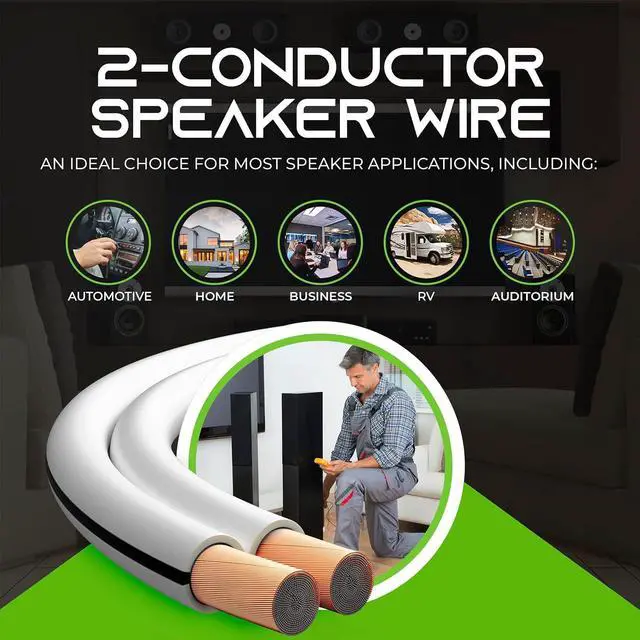Alt view image 4 of 7 - 12AWG Speaker Wire, GearIT Pro Series 12 AWG Gauge Speaker Wire Cable (100 Feet / 30.48 Meters) Great Use for Home Theater Speakers and Car Speakers White