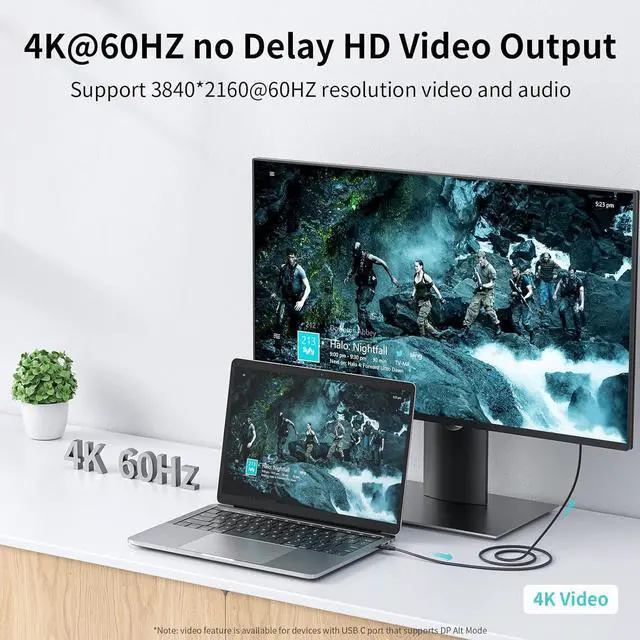 Alt view image 4 of 7 - USB C to USB C 100W Cable(20Gbps, 10ft), PHIXERO USB 3.2 Gen 2x2 Cable, Supports 4K Video Output, Compatible with Thunderbolt 3 MacBook Pro, Samsung Galaxy S22/21/20, iPad Pro