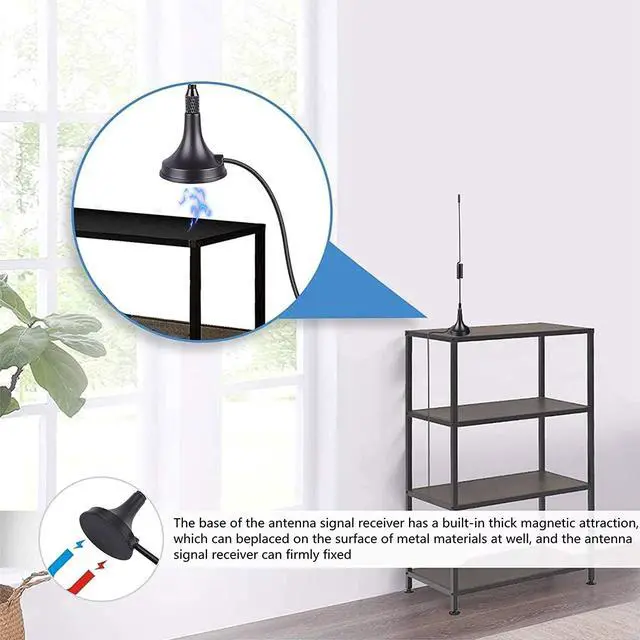 Alt view image 5 of 7 - Fm Antenna Outdoor Indoor,WiFi AV Audio Camera Monitor Tuner TV Stereo Antenna,1.5m(SMA-Male) Magnetic Base Transmitter Antenna Cable+16.4Ft Antenna Extension Cable with 6pcs Antenna Adapters