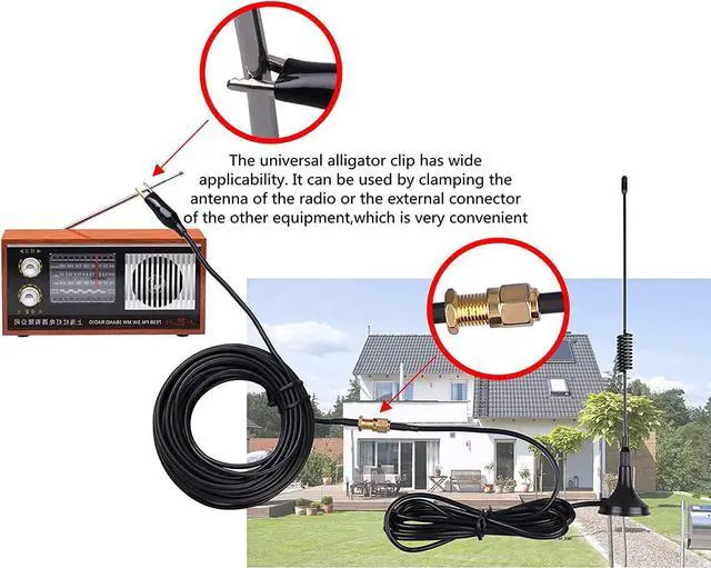 Alt view image 7 of 7 - Fm Antenna Outdoor Indoor,WiFi AV Audio Camera Monitor Tuner TV Stereo Antenna,1.5m(SMA-Male) Magnetic Base Transmitter Antenna Cable+16.4Ft Antenna Extension Cable with 6pcs Antenna Adapters