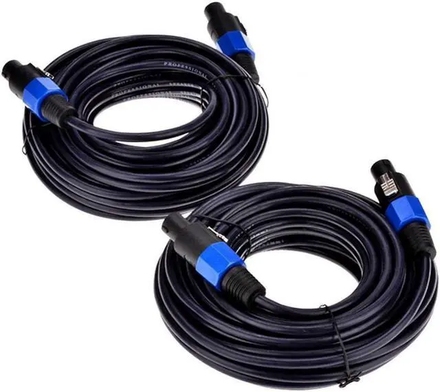 Main image of 2Pack 50 ft Male Speakon to Speakon Cables, Professional 12 Guage AWG Audio Cord DJ Speaker Cable Wire with Twist Lock - 2 Conductor.