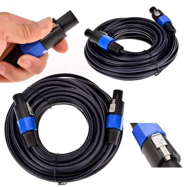 Alt view image 7 of 7 - 2Pack 50 ft Male Speakon to Speakon Cables, Professional 12 Guage AWG Audio Cord DJ Speaker Cable Wire with Twist Lock - 2 Conductor.