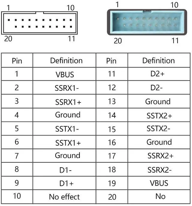 Alt view image 3 of 6 - USB 3.0 Header Extension Cable 1Ft 19/20 Pin 1 to 2 Y Splitter Internal Extension Adapter DIY(30cm 11.8 inch)