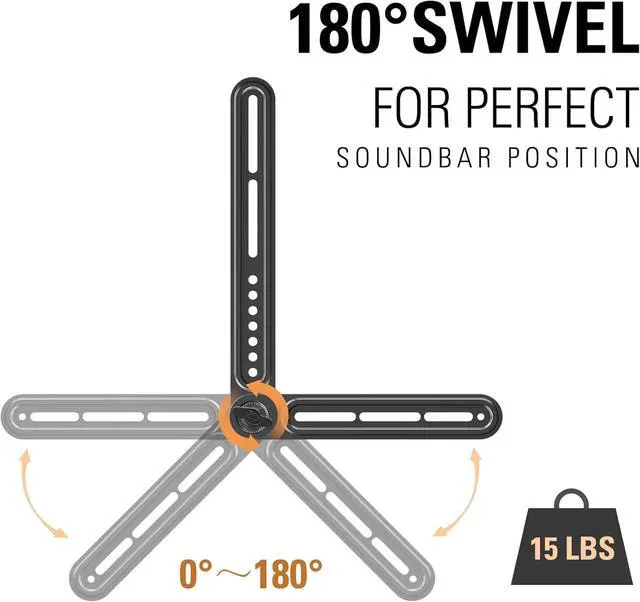 Alt view image 4 of 7 - Mounting Dream Soundbar Bracket Sound Bar TV Mount Designed for TVs with Protruded Bottom on Back - Holds Up to 15 lbs - with Adjustable Arm and L-Shaped Bracket for Mounting Above Under TVs MD5421