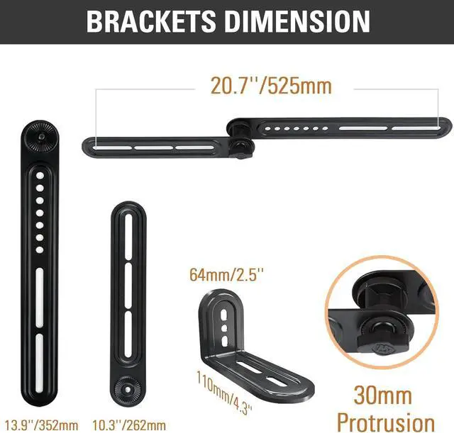 Alt view image 6 of 7 - Mounting Dream Soundbar Bracket Sound Bar TV Mount Designed for TVs with Protruded Bottom on Back - Holds Up to 15 lbs - with Adjustable Arm and L-Shaped Bracket for Mounting Above Under TVs MD5421