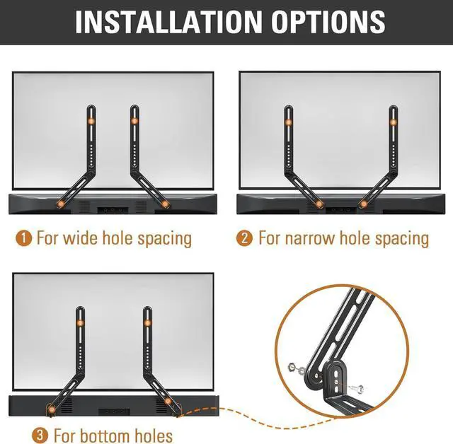 Alt view image 7 of 7 - Mounting Dream Soundbar Bracket Sound Bar TV Mount Designed for TVs with Protruded Bottom on Back - Holds Up to 15 lbs - with Adjustable Arm and L-Shaped Bracket for Mounting Above Under TVs MD5421