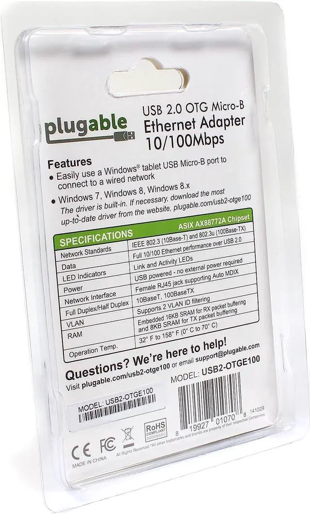 Alt view image 5 of 6 - Micro USB to Ethernet Adapter | Fast Ethernet Adapter for Raspberry Pi Zero Pi Zero 2 W+ Windows Tablets Android  ASIX AX88772A Chipset
