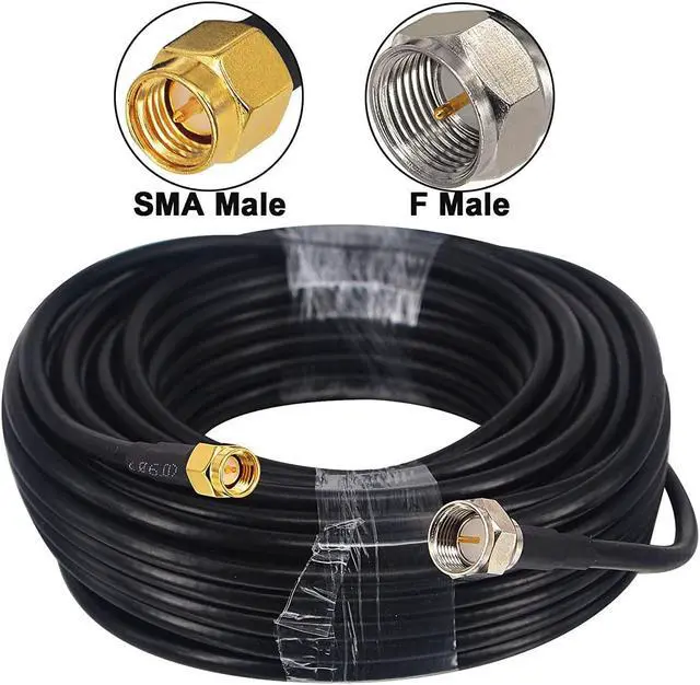 Alt view image 2 of 6 - B RG58 F to SMA Cable 49.2ft F Male to SMA Male Coax Cable F Type Male Coax Cable Low loss SMA to F Type Extension Cable for RF Coaxial Cable, F Female Connector, SMA Female Connector,RF Antenna