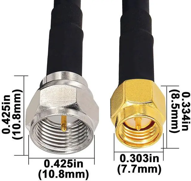 Alt view image 4 of 6 - B RG58 F to SMA Cable 49.2ft F Male to SMA Male Coax Cable F Type Male Coax Cable Low loss SMA to F Type Extension Cable for RF Coaxial Cable, F Female Connector, SMA Female Connector,RF Antenna