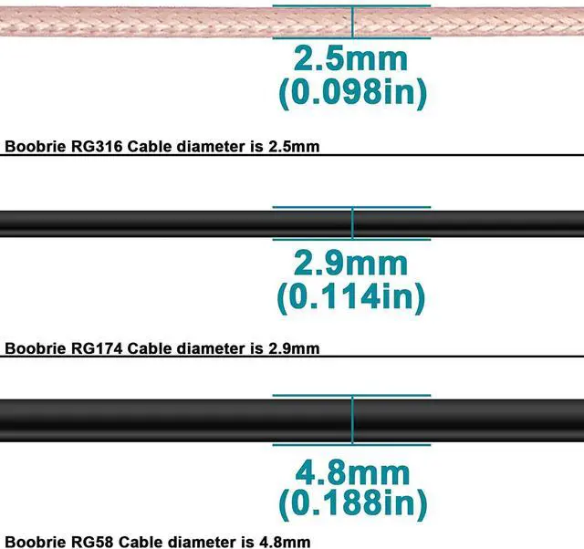 Alt view image 5 of 6 - B RG58 F to SMA Cable 49.2ft F Male to SMA Male Coax Cable F Type Male Coax Cable Low loss SMA to F Type Extension Cable for RF Coaxial Cable, F Female Connector, SMA Female Connector,RF Antenna