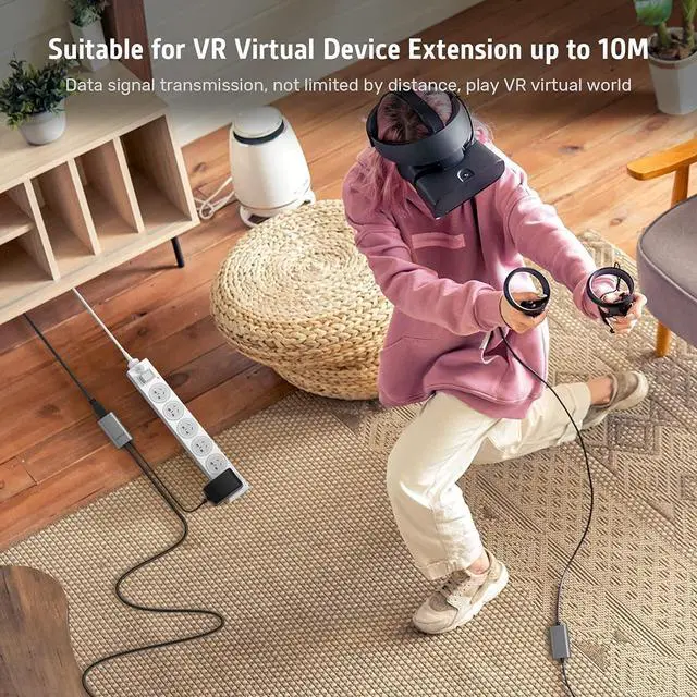 Alt view image 5 of 7 - Alxum 32 Feet Active USB Extension Cable 3.0 Male to Female with 2 Extension chipsets Signal Booster, Long USB Extender Cord 10 Meters for Camera,Printer,Webcam,Telescope,Mouse,with 5V2A Power Adapter