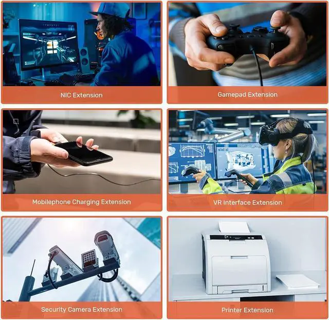 Alt view image 7 of 7 - Alxum 32 Feet Active USB Extension Cable 3.0 Male to Female with 2 Extension chipsets Signal Booster, Long USB Extender Cord 10 Meters for Camera,Printer,Webcam,Telescope,Mouse,with 5V2A Power Adapter