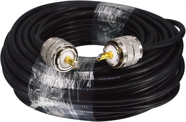 Main image of B UHF Cable RG58/U Coaxial Cable PL259 Adapter UHF Male to UHF Male Radio Antenna Cable Ham Radio Coaxial Cable Low Loss CB Coax Cable for CB Ham Radio/Antenna/Broadcast/Telecom (65.6 Feet)