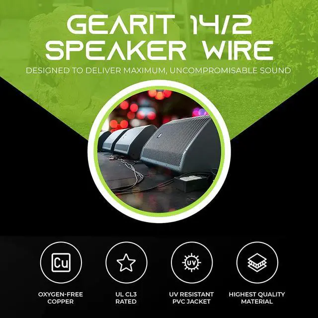 Alt view image 3 of 7 - GearIT 14/2 Speaker Wire (100 Feet) 14AWG Gauge - Outdoor Direct Burial in Ground/in Wall / CL3 CL2 Rated / 2 Conductors - OFC Oxygen-Free Copper, Black 100ft