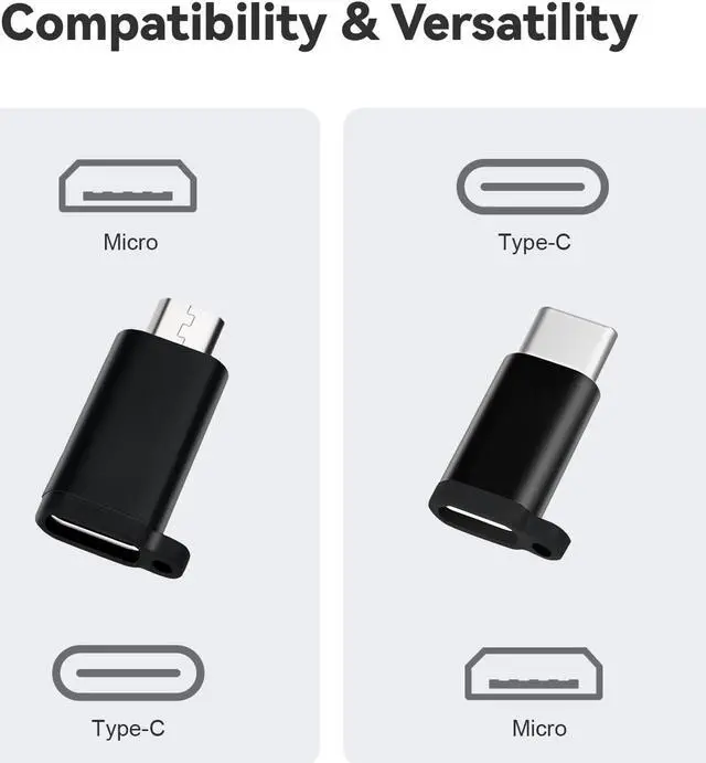 Alt view image 2 of 7 - USB C to USB 3.0 Adapter, USB C Female to USB Male Adapter, USB C to Micro USB Adapter, Micro USB (Female) to USB C (Male) Adapter with Lanyard (4 Pack) for MacBook Pro, Samsung, PC