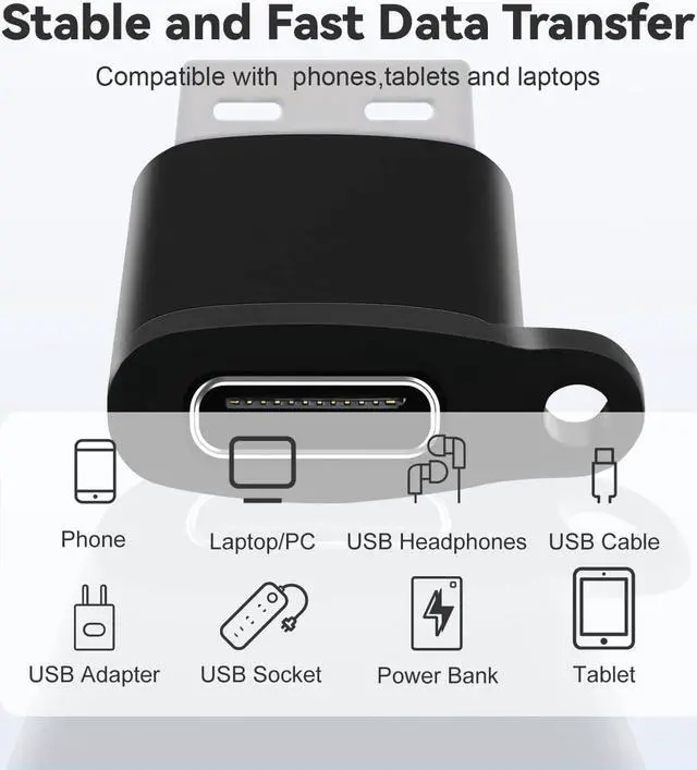 Alt view image 4 of 7 - USB C to USB 3.0 Adapter, USB C Female to USB Male Adapter, USB C to Micro USB Adapter, Micro USB (Female) to USB C (Male) Adapter with Lanyard (4 Pack) for MacBook Pro, Samsung, PC