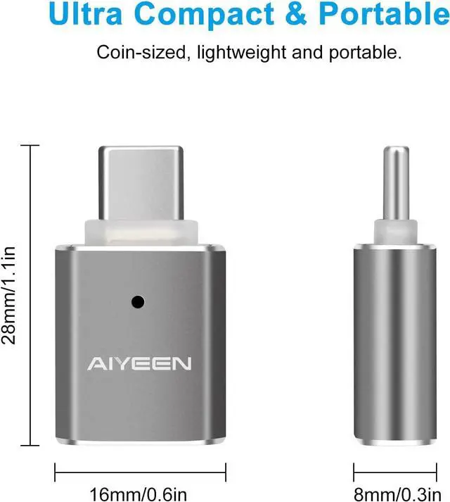 Alt view image 2 of 7 - USB C to USB Adapter(2 Pack) USB C Male to USB 3.0 Female Adapter OTG Converter Compatible with MacBook Pro 2019/2018/2017 MacBook Air 2018 and More Type-C Devices Gray