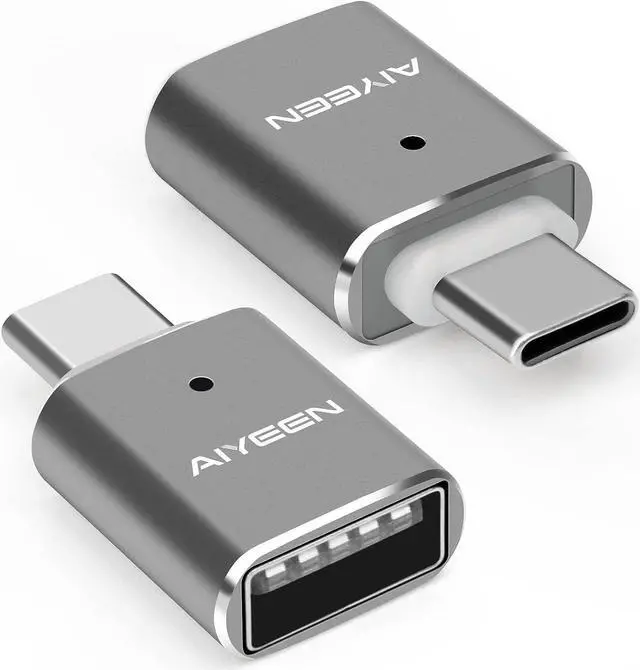 Main image of USB C to USB Adapter(2 Pack) USB C Male to USB 3.0 Female Adapter OTG Converter Compatible with MacBook Pro 2019/2018/2017 MacBook Air 2018 and More Type-C Devices Gray