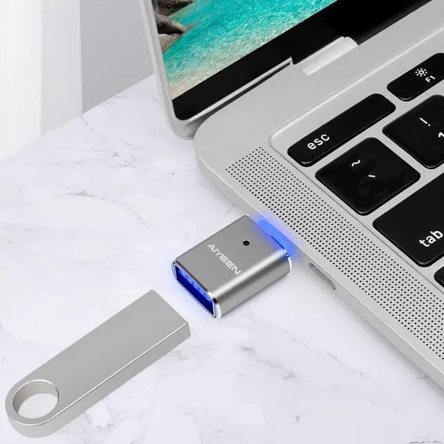 Alt view image 5 of 7 - USB C to USB Adapter(2 Pack) USB C Male to USB 3.0 Female Adapter OTG Converter Compatible with MacBook Pro 2019/2018/2017 MacBook Air 2018 and More Type-C Devices Gray