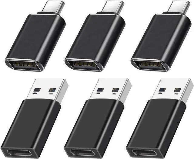 Main image of USB to USB C Adapter 6 Pack, [3* USB C Female to USB A 3.0 Male Adapter] & [3* USB-A 3.0 to USB-A Adapter] USB OTG Converter Support Double Sided High-Speed Data Transfer & Fast Charging
