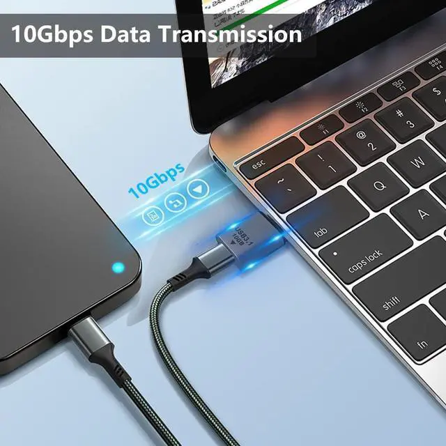 Alt view image 2 of 6 - USB C Female to USB Male Adapter (2-Pack) 3.1 USB A to C Adapter OTG Converter Support Bi-Directional 10Gbps Data Sync & Charging Compatible with iPhone MacBook Pro Laptop