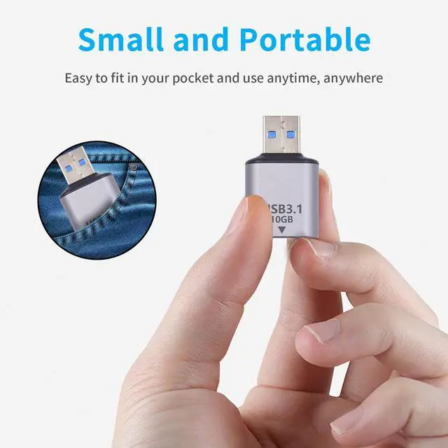 Alt view image 6 of 6 - USB C Female to USB Male Adapter (2-Pack) 3.1 USB A to C Adapter OTG Converter Support Bi-Directional 10Gbps Data Sync & Charging Compatible with iPhone MacBook Pro Laptop