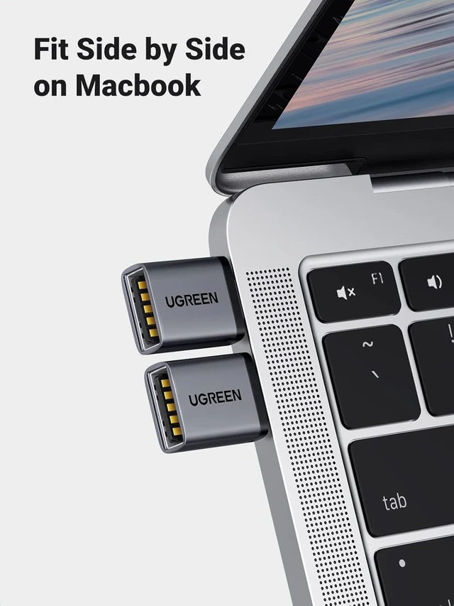 Alt view image 2 of 7 - USB C to USB A 3.2 10Gbps OTG Adapter 2 Pack Compatible with iPhone 17 Pro Max Air 16 15 MacBook Air iMac iPad Galaxy Tab S9 S25 Black