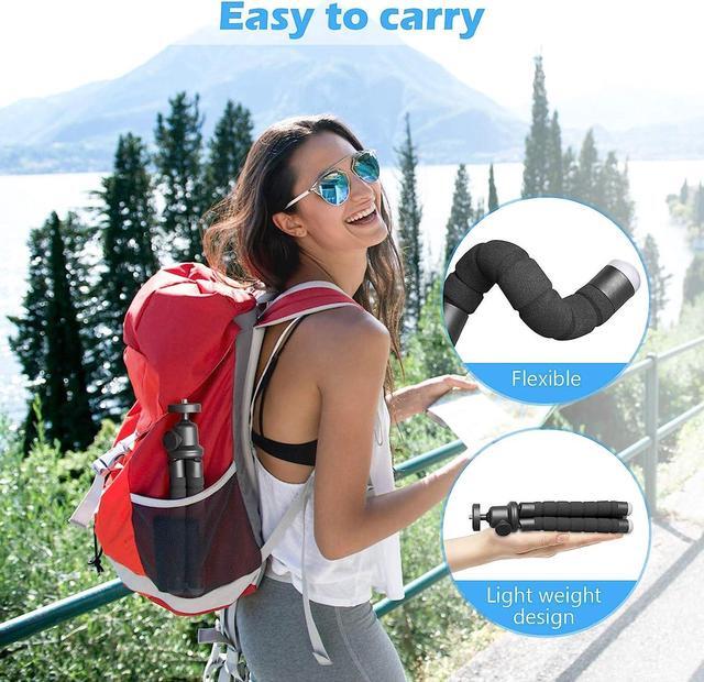 Alt view image 3 of 6 - Phone Tripod, Portable and Flexible Tripod with Wireless Remote and Clip, Cell Phone Tripod Stand for Video Recording(Black)