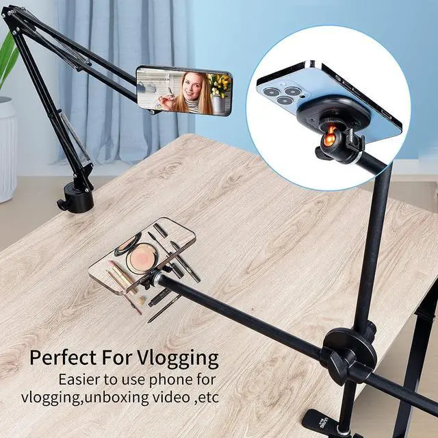 Alt view image 3 of 7 - VRIG MG-01 Magnetic Tripod Mount,1/4" Tripod Adapter w Magnetic Ring, Multiple Locating Holes for ARRI,Compact Size for iPhone 16/15/14/13/12 Series & All Phones & Cases