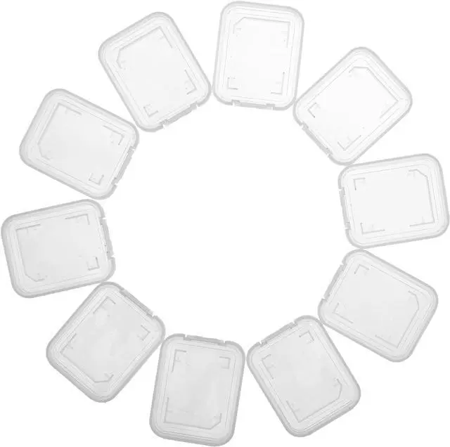 Main image of Transparent Standard SD SDHC Memory Card Case Holder Box Storage Boxes (Pack of 10)