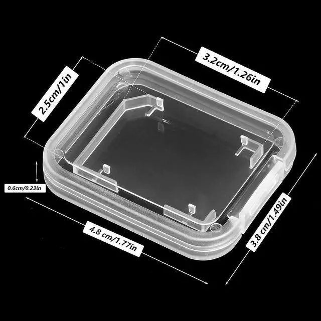 Alt view image 2 of 7 - Transparent Standard SD SDHC Memory Card Case Holder Box Storage Boxes (Pack of 10)