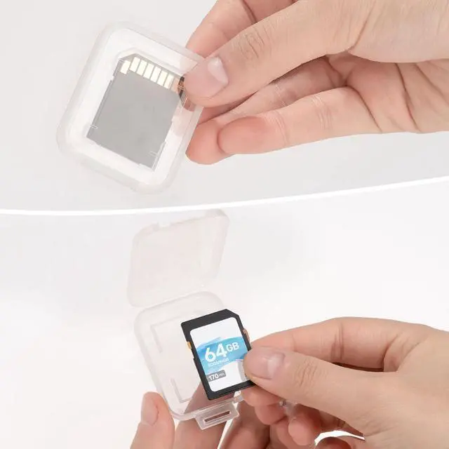 Alt view image 6 of 7 - Transparent Standard SD SDHC Memory Card Case Holder Box Storage Boxes (Pack of 10)