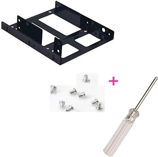 Alt view image 2 of 4 - S SSD Bracket 2.5 to 3.5 Adapter SSD HDD Metal Mounting Bracket Adapter Hard Drive Holder for PC SSD+(4 Pieces) SATA Data cableAnd Power Cablewith Screws and mounting Screwdriver