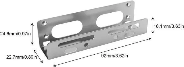 Alt view image 4 of 4 - HDD Mounting Bracket R 3.5inch to 5.25inch Hard Disk Drive Alloy Mounting Bracket Adapter with Screws for 5.25 Internal Bay Drive 3.5 to 5.25 HDD Drive Adapter
