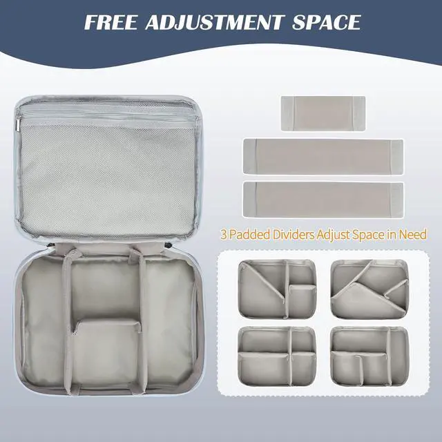 Alt view image 6 of 7 - C Large Electronic Organizer, Double Layer Portable Waterproof Travel Cable Organizer Bag Pouch for Electronics Accessories, Travel Storage Bag for Tablet,Cable,Cord,Charger,Earphones(Grey)