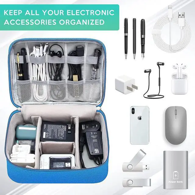 Alt view image 3 of 7 - Y Electronics Organizer Travel Cable Organizer Bag Waterproof Portable Digital Storage Bag Electronic Accessories Case Cable Charger Organizer Case