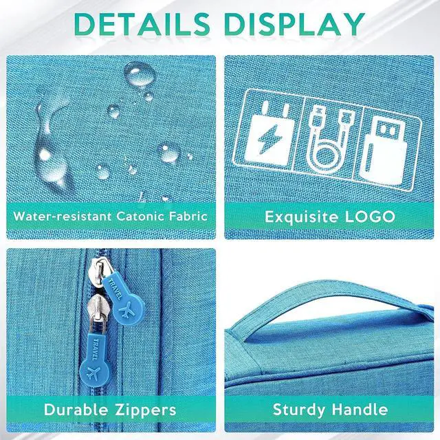 Alt view image 5 of 7 - Y Electronics Organizer Travel Cable Organizer Bag Waterproof Portable Digital Storage Bag Electronic Accessories Case Cable Charger Organizer Case