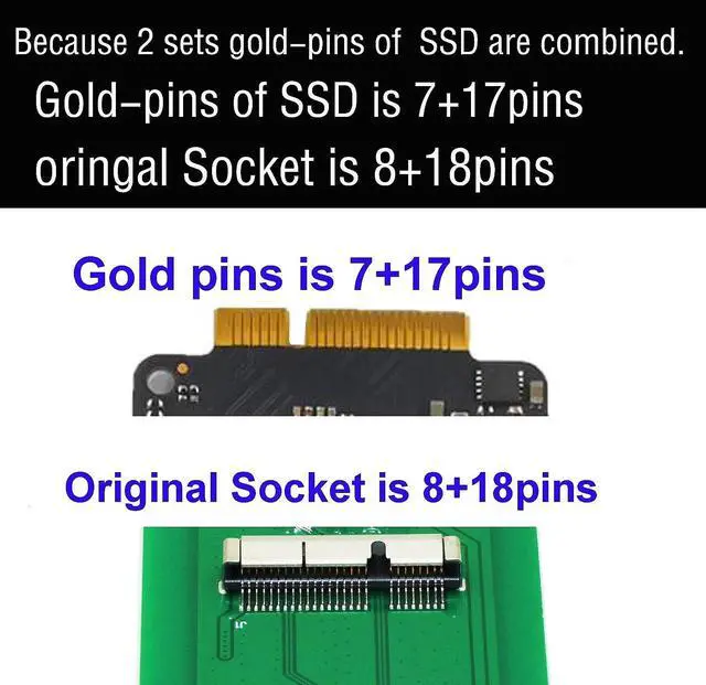 Alt view image 2 of 2 - Sintech 26pin to SATA Adapter with USB Cable and M.2 SATA Upgrade Card,Compatible with MacBook Air 2012 Year